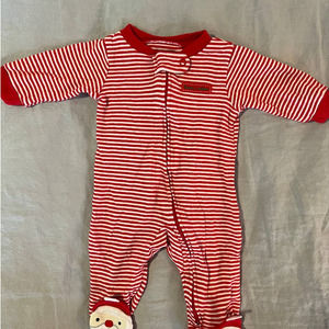 Just One You by Carter's 0-3 Sant Striped Holiday Footie
